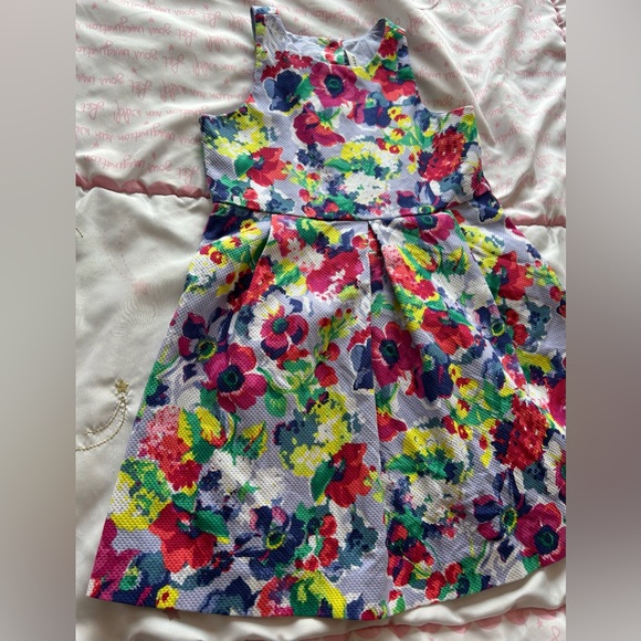 4, Janie and Jack Pink and Blue Pleated Sundress Sleeveless Halter - Picture 7 of 15